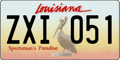 LA license plate ZXI051