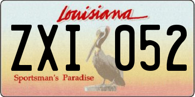 LA license plate ZXI052