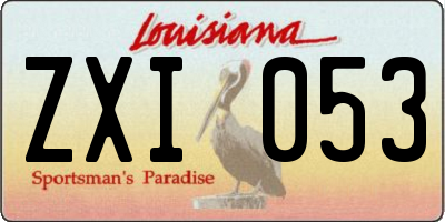 LA license plate ZXI053