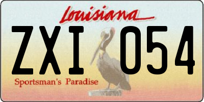 LA license plate ZXI054