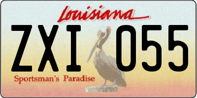 LA license plate ZXI055