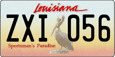 LA license plate ZXI056