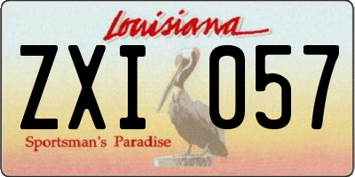 LA license plate ZXI057