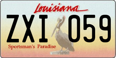 LA license plate ZXI059