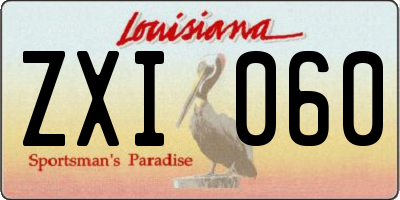 LA license plate ZXI060