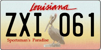 LA license plate ZXI061