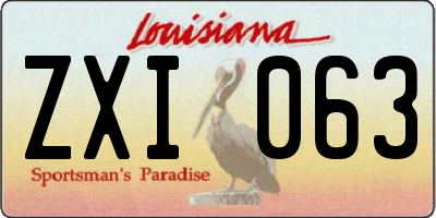 LA license plate ZXI063