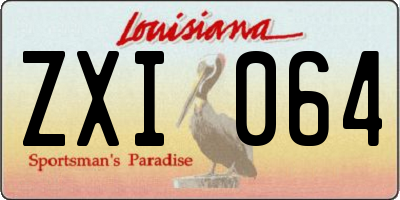 LA license plate ZXI064