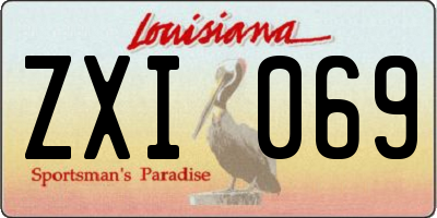 LA license plate ZXI069