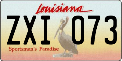 LA license plate ZXI073