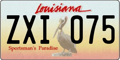 LA license plate ZXI075