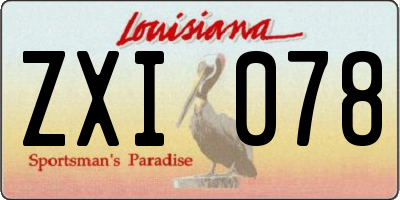 LA license plate ZXI078