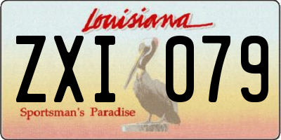 LA license plate ZXI079