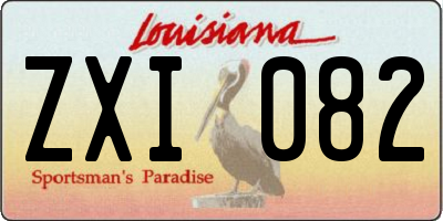 LA license plate ZXI082