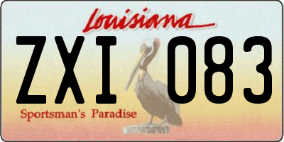 LA license plate ZXI083