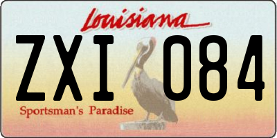 LA license plate ZXI084