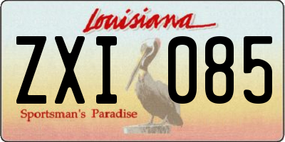 LA license plate ZXI085