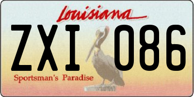 LA license plate ZXI086