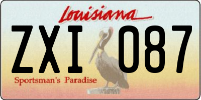 LA license plate ZXI087