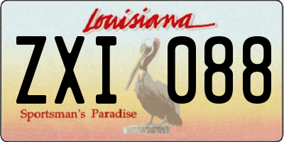 LA license plate ZXI088