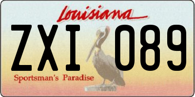 LA license plate ZXI089