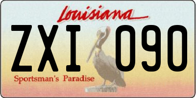 LA license plate ZXI090