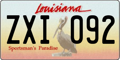 LA license plate ZXI092