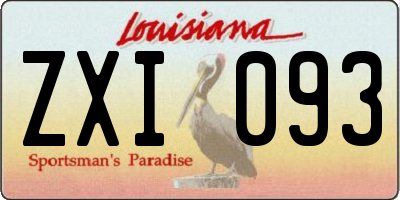 LA license plate ZXI093