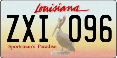 LA license plate ZXI096