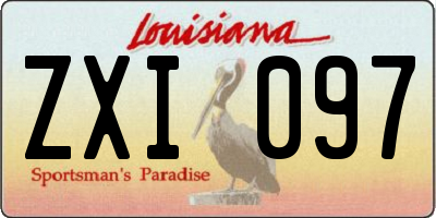 LA license plate ZXI097