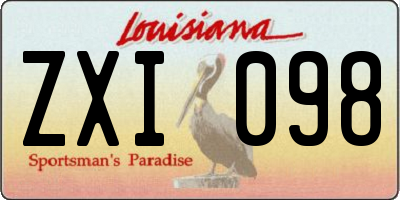 LA license plate ZXI098