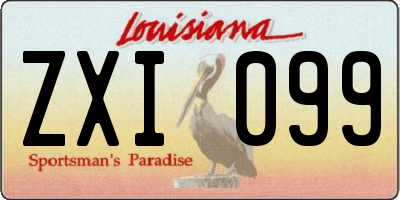 LA license plate ZXI099