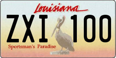 LA license plate ZXI100