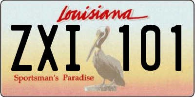 LA license plate ZXI101