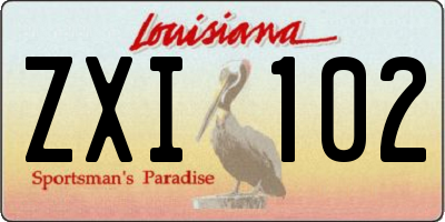 LA license plate ZXI102
