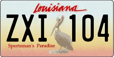 LA license plate ZXI104