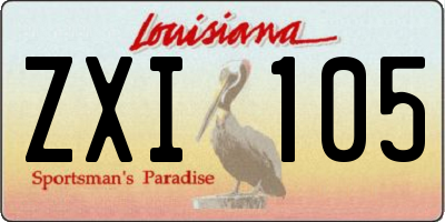 LA license plate ZXI105