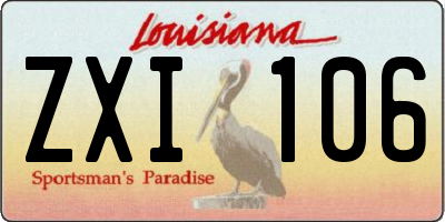 LA license plate ZXI106