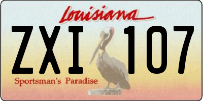 LA license plate ZXI107