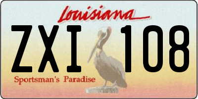 LA license plate ZXI108