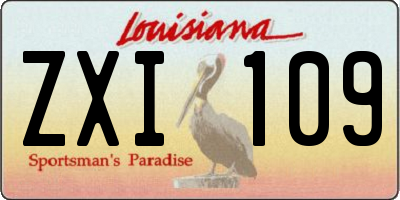 LA license plate ZXI109