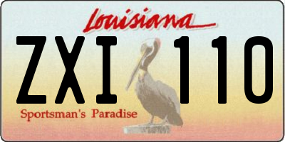 LA license plate ZXI110