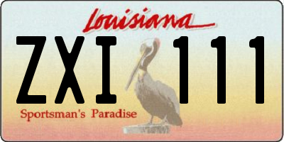 LA license plate ZXI111