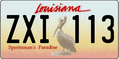 LA license plate ZXI113