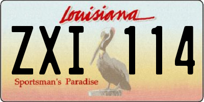 LA license plate ZXI114