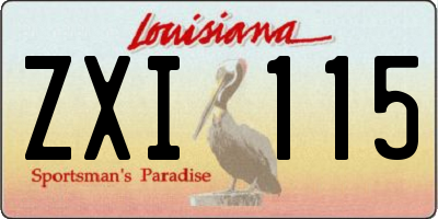 LA license plate ZXI115