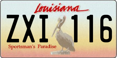 LA license plate ZXI116