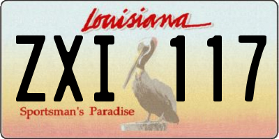 LA license plate ZXI117