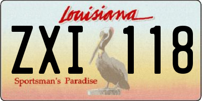 LA license plate ZXI118