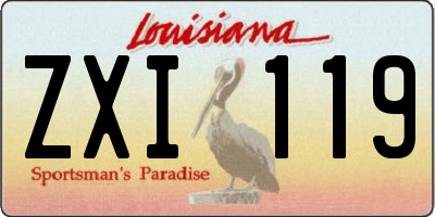 LA license plate ZXI119